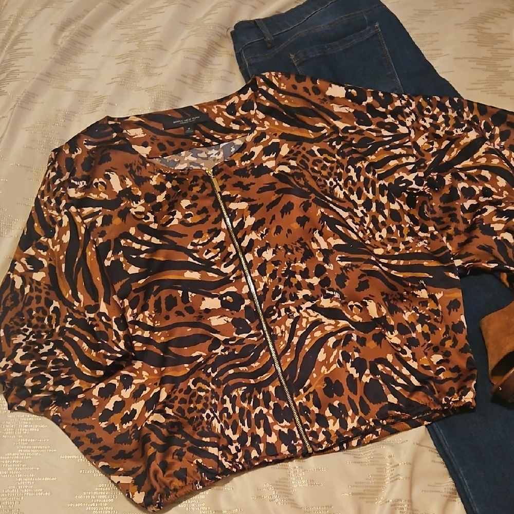Leopard Print Bomber Jacket